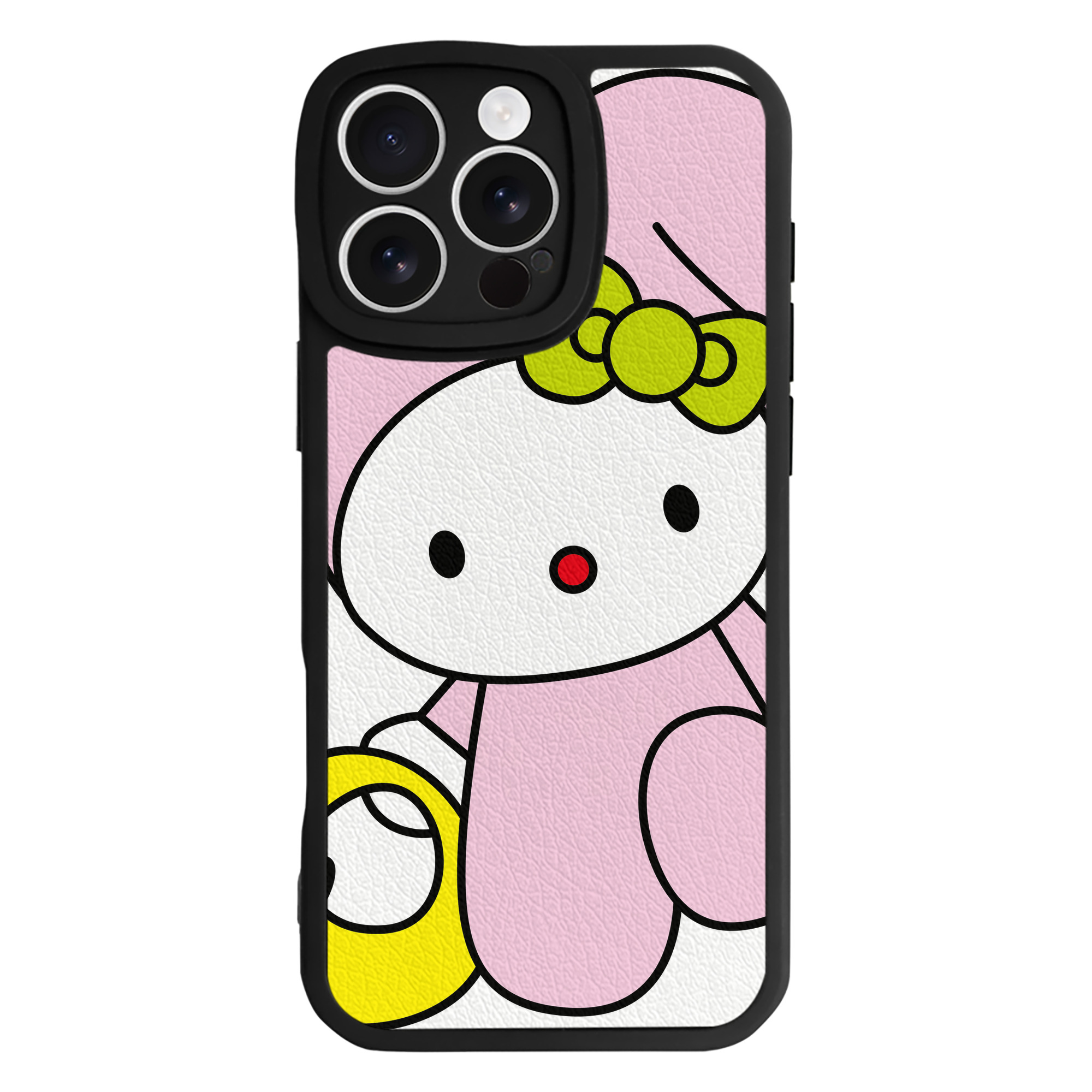 （画像用） Hello Kitty ハローキティ 【iPhone 16シリーズ対応】シリコンスマホケース（レザー調） 材質：シリコン